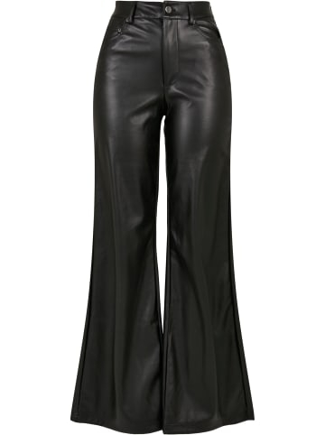 Urban Classics Urban Classics Damen Ladies Faux Leather Wide Leg Pants in black
