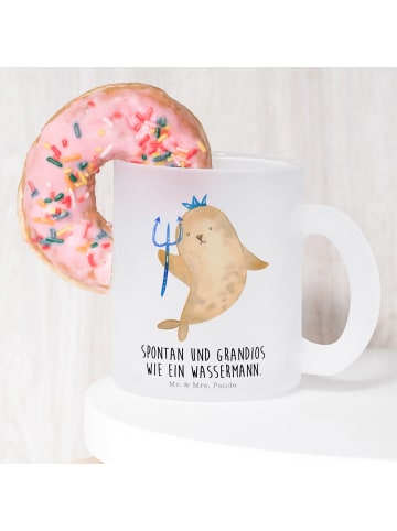 Mr. & Mrs. Panda Teetasse Sternzeichen Wassermann mit Spruch in Transparent