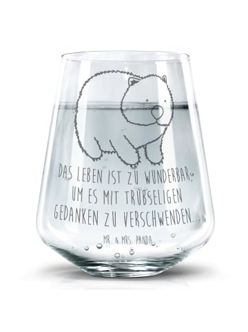 Mr. & Mrs. Panda Trinkglas Wombat mit Spruch in Transparent