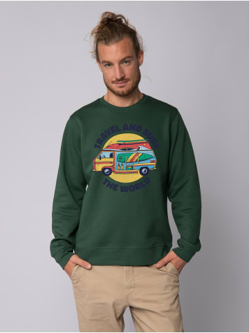 wat? Apparel Sweatshirt Travel and surf in Bottle Green