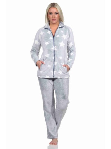 NORMANN Hausanzug Sterne Coralfleece - 76704 in blau