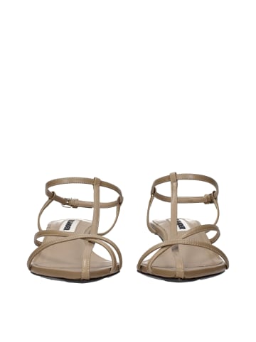 Jil Sander Beige Leder Flache Sandalen