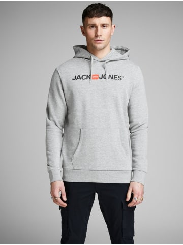 Jack & Jones Corp Sweat Hood Kapuzen Sweatshirt Jumper Reg Fit in Grau