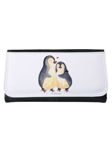 Mr. & Mrs. Panda Damen Portemonnaie Pinguin umarmen ohne Spruch in Weiß