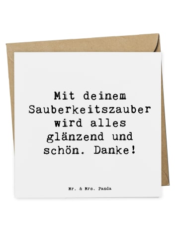 Mr. & Mrs. Panda Einladungskarte Spruch Reinigungskraft Zauber m... in Weiß