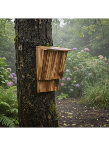 relaxdays 4 x Fledermauskasten in Natur - (B)22,5 x (H)34 x (T)12,5 cm