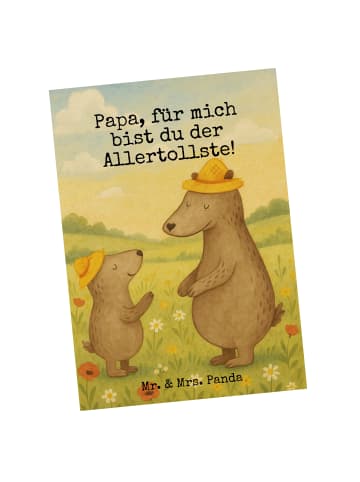 Mr. & Mrs. Panda Postkarte Bären mit Hut Design mit Spruch in Weiß
