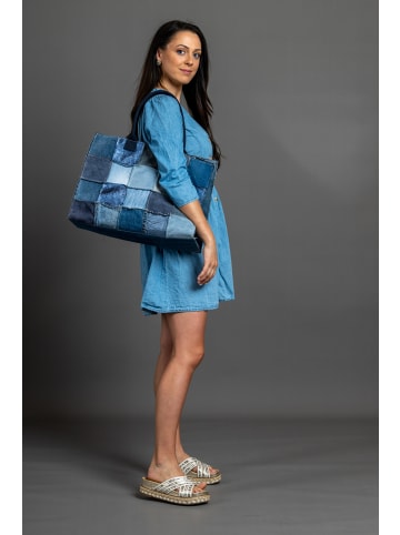 collezione alessandro Schultertasche " Patchwork " in blau