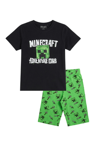 Minecraft Minecraft Kinder Pyjama kurzer Schlafanzug Creeper in weiß