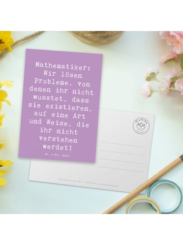 Mr. & Mrs. Panda Postkarte Spruch Mathematiker Magie mit Spruch in Lavendeltraum