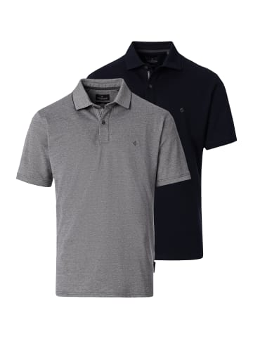 Casa moda Poloshirt Basic in Dunkelblau / grau
