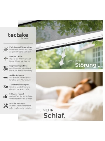 tectake Fliegengitterrollo Aluminium - UV-beständiges Fiberglasnetz