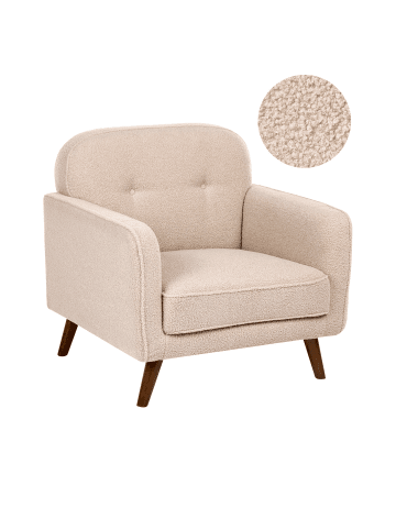 Beliani Sessel ETTRUM in Beige/Braun - (W) 87 x (H) 87 x (L) 84 cm