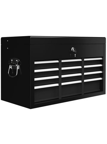 HOMCOM Werkzeugkasten in Schwarz 60L x 26B x 34H cm