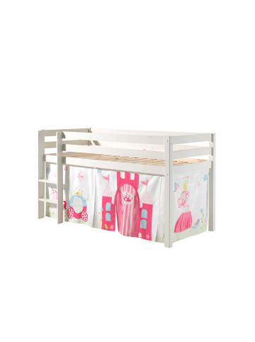 58 aufm Kessel KINDERBETT Karolina 210x114x106 Massivholz Weiß Textilset Princess 1