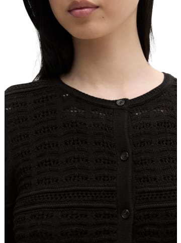 Marc O'Polo Ajour-Cardigan regular in Schwarz