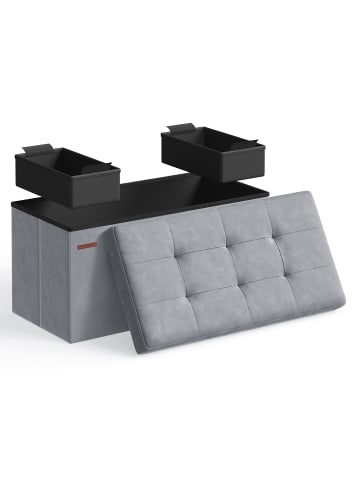 SONGMICS Sitzbank Minota in Hellgrau - (B)76 x (H)38 x (T)38 cm
