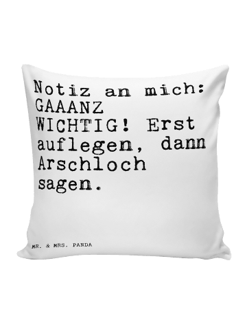 Mr. & Mrs. Panda Kissen 40x40 Notiz an mich: GAAANZ... mit Spruch in Weiß