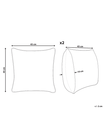 Beliani 2er-Set Gartenkissen ARENZANO in Bunt/Beige/Blau