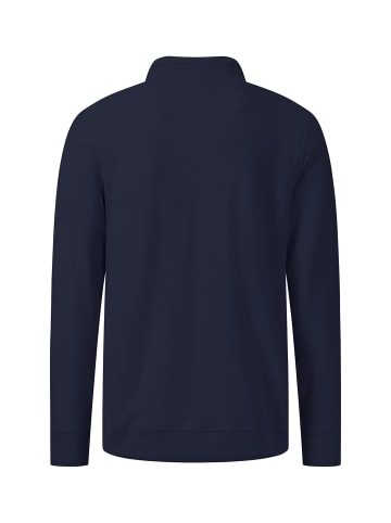 FYNCH-HATTON Pullover mit Troyer-Kragen au Baumwoll-Twill in Navy