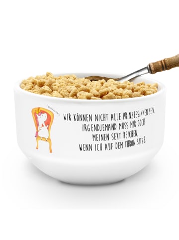 Mr. & Mrs. Panda Müslischale Einhorn König mit Spruch in Weiß