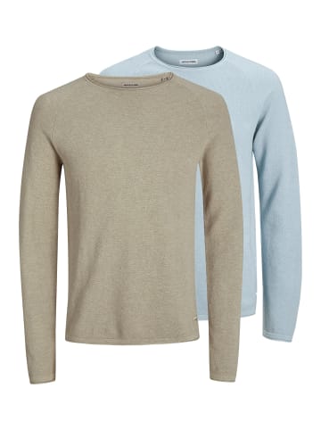 Jack & Jones Pullover Hill in Hellblau / beige