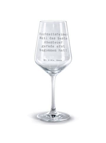 Mr. & Mrs. Panda Bordeauxglas Spruch Hochzeitsreise Abenteuer mi... in Transparent