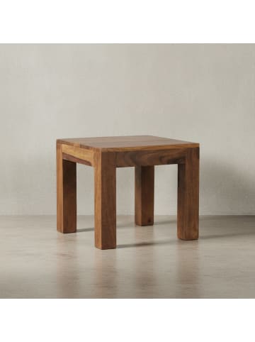 KADIMA DESIGN Tisch Sheeshamholz | Handgefertigt, 45x40x45cm, 50kg Belastbar in Braun