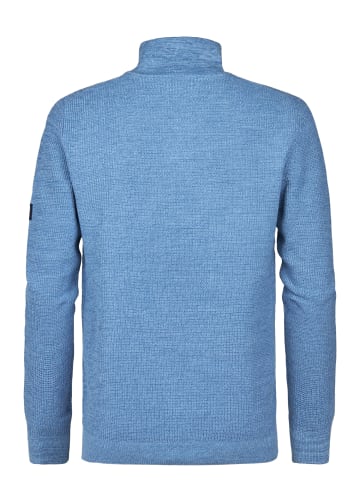 Petrol Industries Pull Zippé Demi-Zip en Maille Nashville in Blau