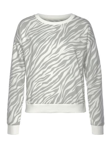 LASCANA Sweater in grau zebra gestreift