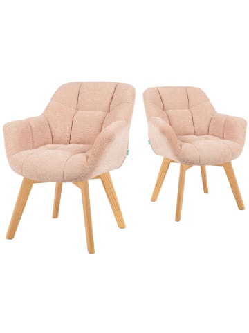 DUBI Möbel 2er-Set: Drehstuhl Mika-Nele in Rosa - (B)65 x (H)81 x (T)66 cm