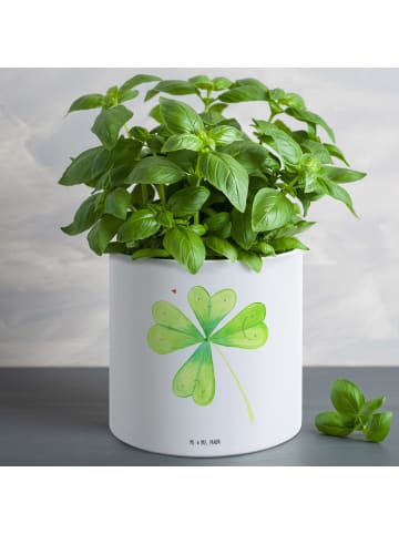 Mr. & Mrs. Panda Pflanzkübel Blume Kleeblatt ohne Spruch in Weiß