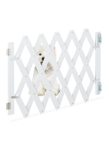 relaxdays Hundeabsperrgitter in Weiß - (B)108,5 x (H)47,5 cm