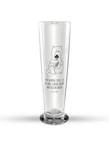 Mr. & Mrs. Panda Trinkglas Otter Blumenstrauß mit Spruch in Transparent