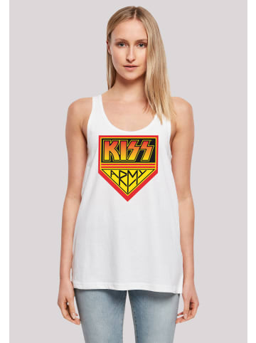 F4NT4STIC Tanktop Kiss Rock Band Army Logo in weiß