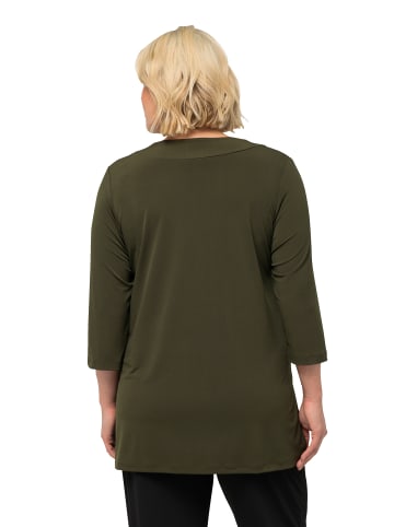 Ulla Popken Longshirt in olivgrau