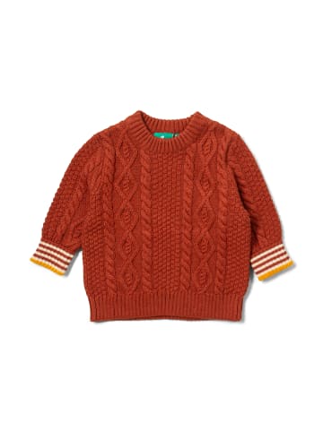 Little Green Radicals Bio-Aran-Strickpullover in Orange