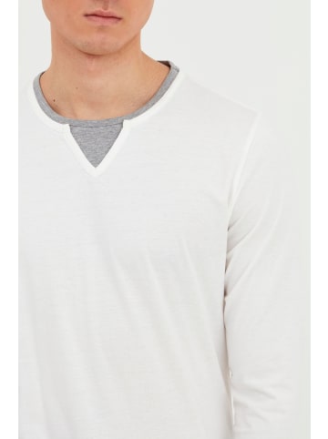 BLEND Langarmshirt BHLeonas 20711586ME Longsleeve mit Double-Layer-Optik in Weiß
