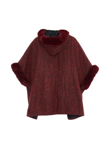 fraully Poncho in Weinrot