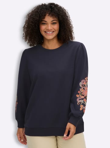 sheego Sweatshirt in tiefblau-malve