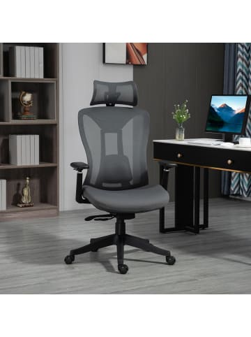 Vinsetto Bürostuhl-70L x 66B x 120-128H cm-Grau