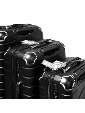 Almina 3 Tlg. Reisekoffer- Set mit 4 Räder 360° drehbar, Hartschale in Schwarz
