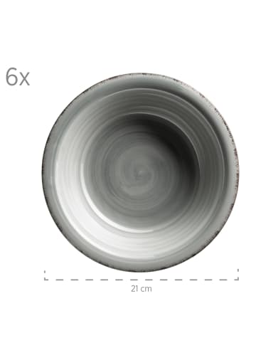 Mäser Suppenteller-Set, Steingut LUMACA in Grau