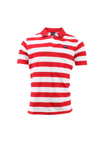 Paul & Shark Men´s Knitted Poloshirt in Rot gestreift