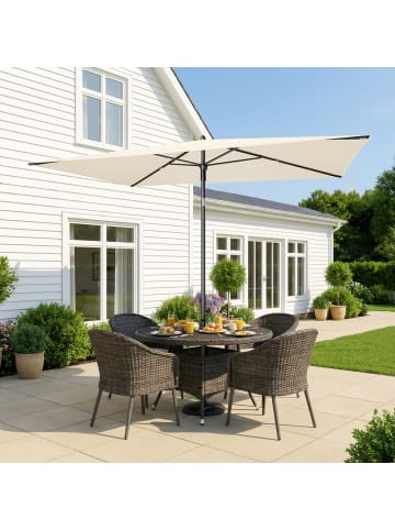 SONGMICS Sonnenschirm Sheld in Beige - (B)149 x (H)261 x (T)232 cm