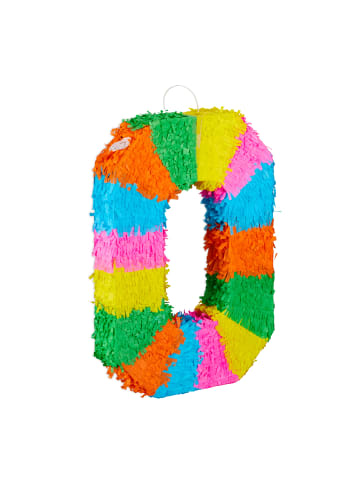 relaxdays Pinata Zahl 0 in Bunt
