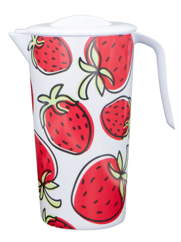 Geda Labels Krug Krug mit Deckel Erdbeeren in Rot - 1,5 Liter