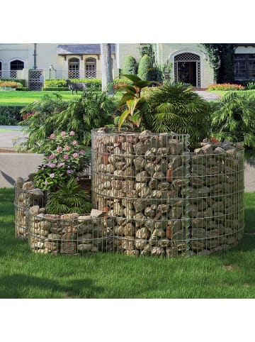 SONGMICS Gabione in Silbern - (B)110 x (H)60 x (T)110 cm