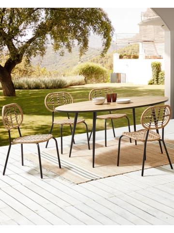 Beliani 4er-Set Esszimmerstuhl PRATELLO in /Beige/Schwarz