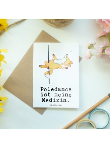 Mr. & Mrs. Panda Glückwunschkarte Fuchs PoledanZeichen mit Spruch in Weiß